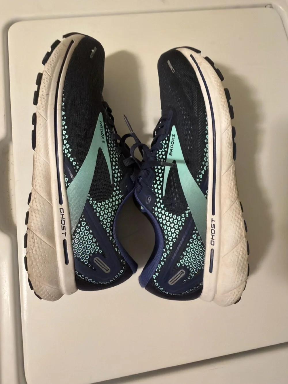 Brooks Women’s Ghost 14 Navy and Mint Running Shoes